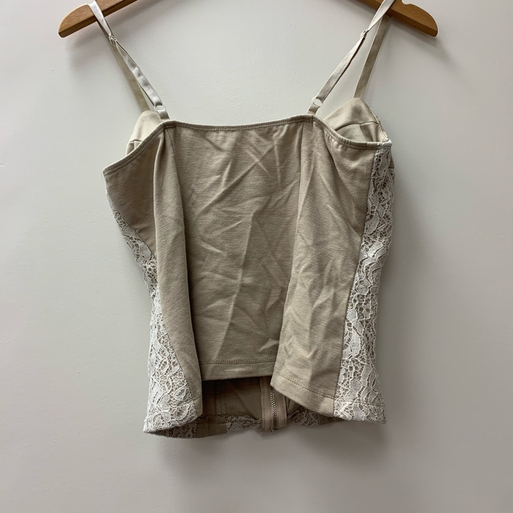 Cream corset style tank top size small - Picture 2 of 3